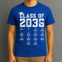 Class Of 2036 Grow With Me Shirt With Space For Checkmarks T-Shirt