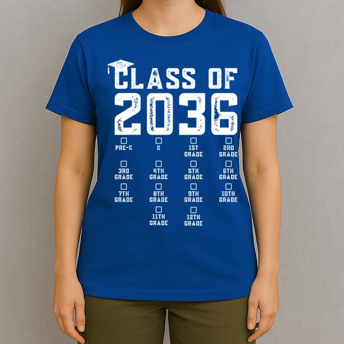 Class Of 2036 Grow With Me Shirt With Space For Checkmarks T-Shirt