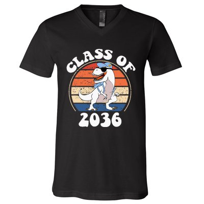 Class Of 2036 Grow With Me Kindergarten First Day Of School V-Neck T-Shirt