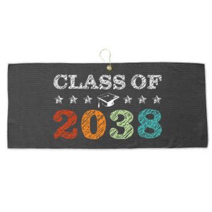 Class Of 2038 Grow With Me First Day School Back To School Large Microfiber Waffle Golf Towel