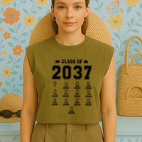 Class Of 2037 Grow With Me Prek To 12th Grade Gift Garment-Dyed Women's Muscle Tee