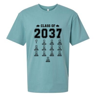Class Of 2037 Grow With Me Prek To 12th Grade Gift Sueded Cloud Jersey T-Shirt