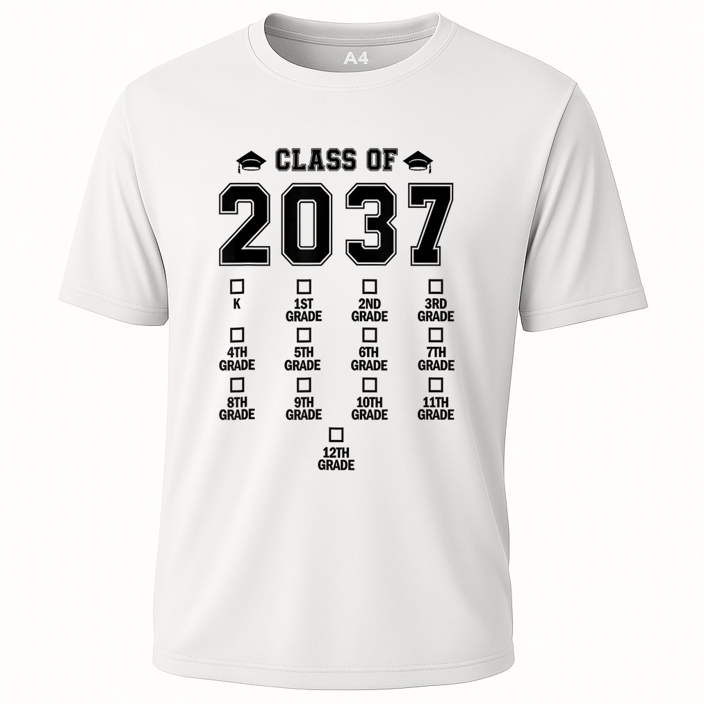 Class Of 2037 Grow With Me Prek To 12th Grade Gift Performance Shirt