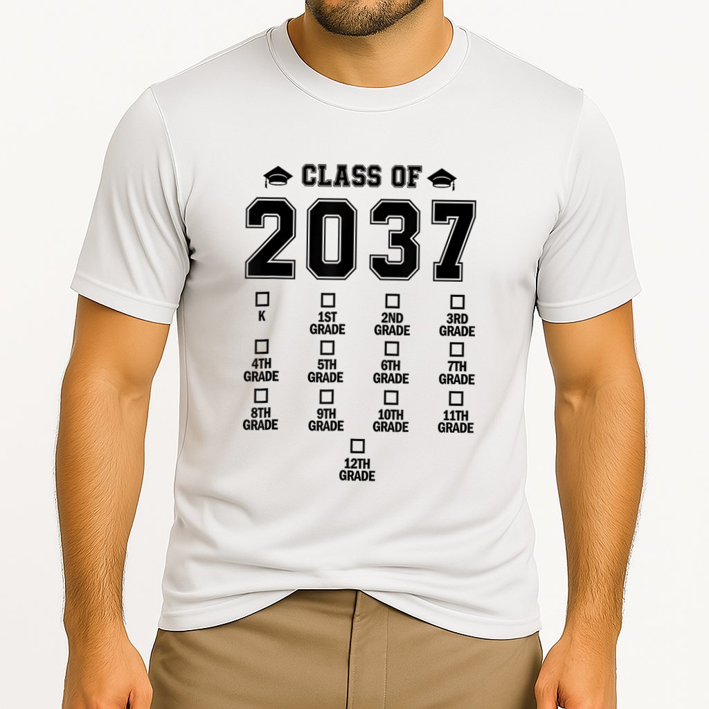 Class Of 2037 Grow With Me Prek To 12th Grade Gift Performance Shirt