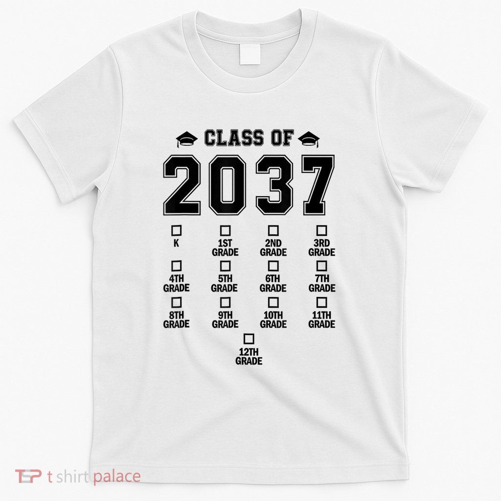 Class Of 2037 Grow With Me Prek To 12th Grade Gift T-Shirt