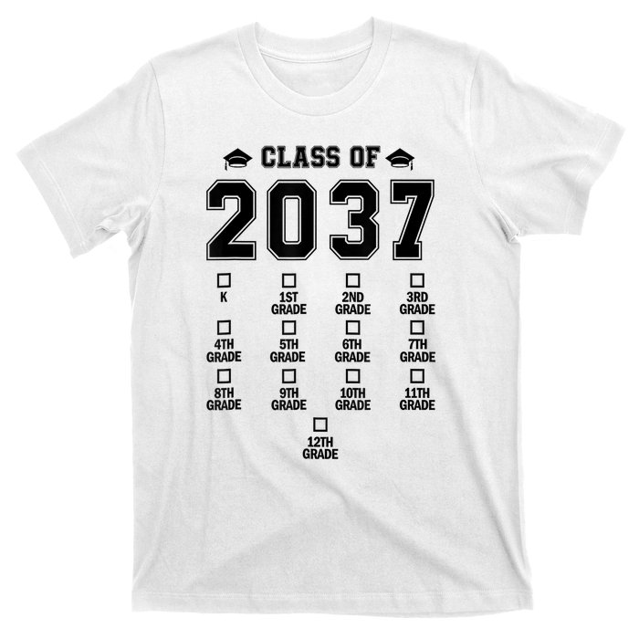 Class Of 2037 Grow With Me Prek To 12th Grade Gift T-Shirt