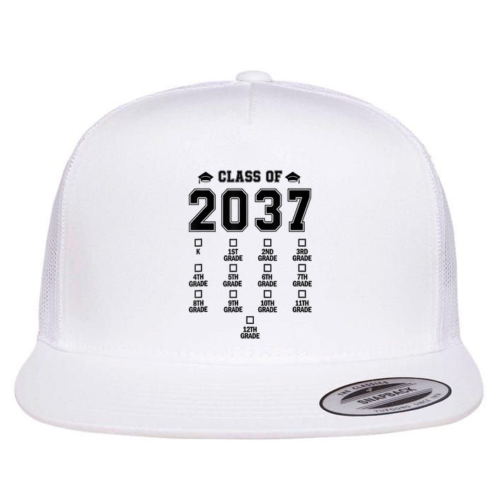 Class Of 2037 Grow With Me Prek To 12th Grade Gift Flat Bill Trucker Hat