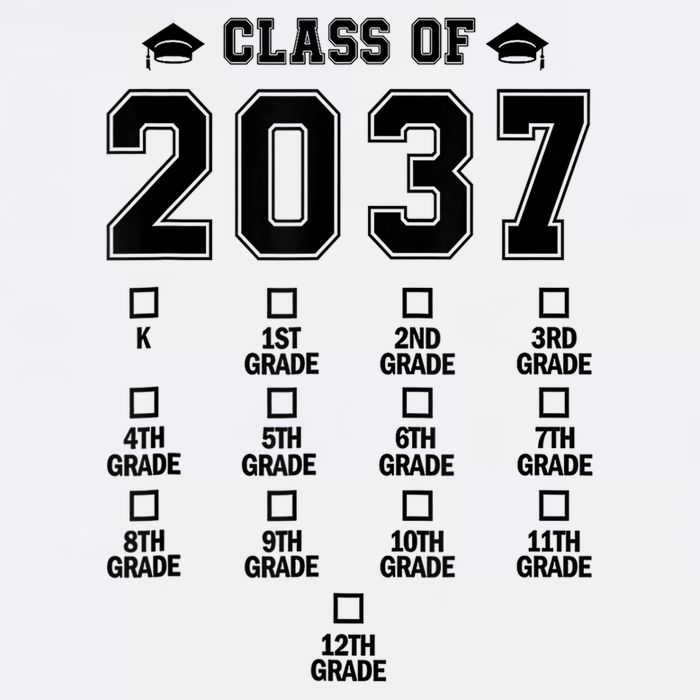 Class Of 2037 Grow With Me Prek To 12th Grade Gift Flat Bill Trucker Hat