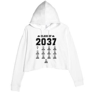 Class Of 2037 Grow With Me Prek To 12th Grade Gift Crop Fleece Hoodie