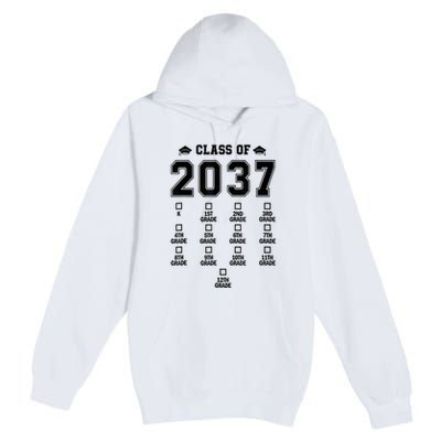 Class Of 2037 Grow With Me Prek To 12th Grade Gift Premium Pullover Hoodie