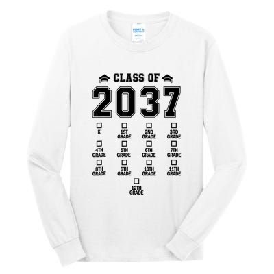 Class Of 2037 Grow With Me Prek To 12th Grade Gift Tall Long Sleeve T-Shirt