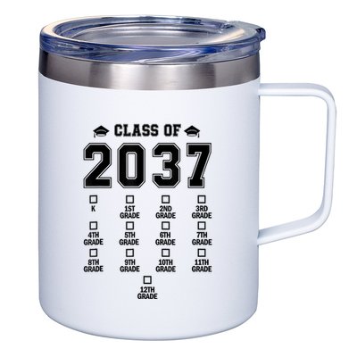 Class Of 2037 Grow With Me Prek To 12th Grade Gift 12oz Stainless Steel Coffee Mug