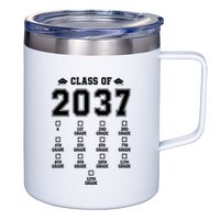 Class Of 2037 Grow With Me Prek To 12th Grade Gift 12oz Stainless Steel Coffee Mug
