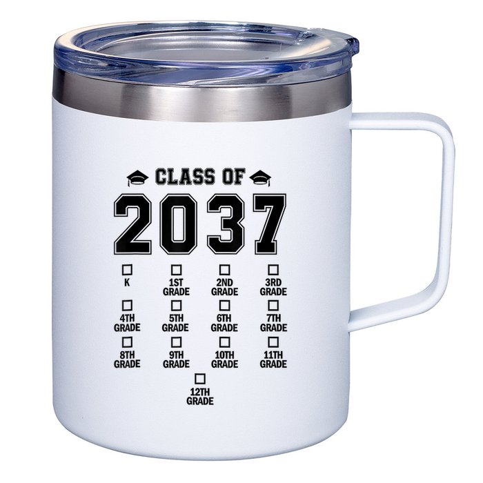 Class Of 2037 Grow With Me Prek To 12th Grade Gift 12oz Stainless Steel Coffee Mug