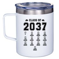 Class Of 2037 Grow With Me Prek To 12th Grade Gift 12oz Stainless Steel Coffee Mug