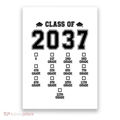 Class Of 2037 Grow With Me Prek To 12th Grade Gift Poster