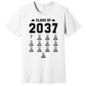 Class Of 2037 Grow With Me Prek To 12th Grade Gift Premium T-Shirt