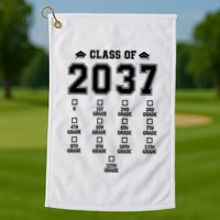 Class Of 2037 Grow With Me Prek To 12th Grade Gift Golf Towel