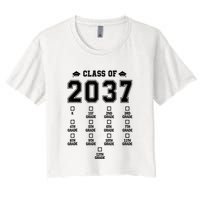 Class Of 2037 Grow With Me Prek To 12th Grade Gift Women's Crop Top Tee