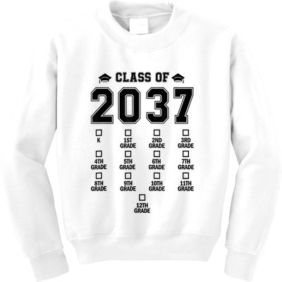 Class Of 2037 Grow With Me Prek To 12th Grade Gift Kids Sweatshirt