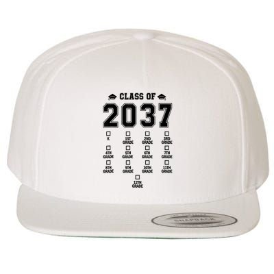 Class Of 2037 Grow With Me Prek To 12th Grade Gift Wool Snapback Cap
