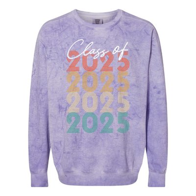 Class Of 2025 Vintage Senior 2025 Gift Colorblast Crewneck Sweatshirt