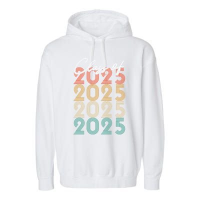 Class Of 2025 Vintage Senior 2025 Gift Garment-Dyed Fleece Hoodie