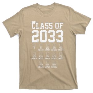 Class Of 2033 Grow With Me Check Mark First Day Of School Gift T-Shirt