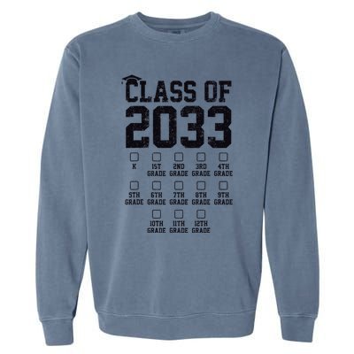 Class Of 2033 Grow With Me Check Mark First Day Of School Garment-Dyed Sweatshirt