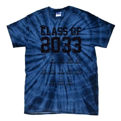 Class Of 2033 Grow With Me Check Mark First Day Of School Tie-Dye T-Shirt