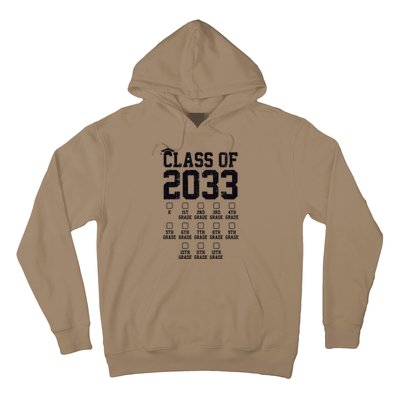 Class Of 2033 Grow With Me Check Mark First Day Of School Hoodie