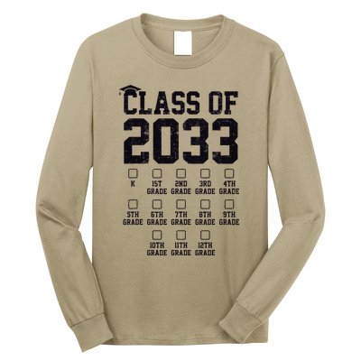 Class Of 2033 Grow With Me Check Mark First Day Of School Long Sleeve Shirt