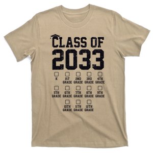 Class Of 2033 Grow With Me Check Mark First Day Of School T-Shirt