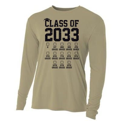 Class Of 2033 Grow With Me Check Mark First Day Of School Cooling Performance Long Sleeve Crew