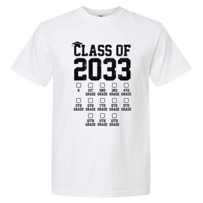 Class Of 2033 Grow With Me Check Mark First Day Of School Garment-Dyed Heavyweight T-Shirt