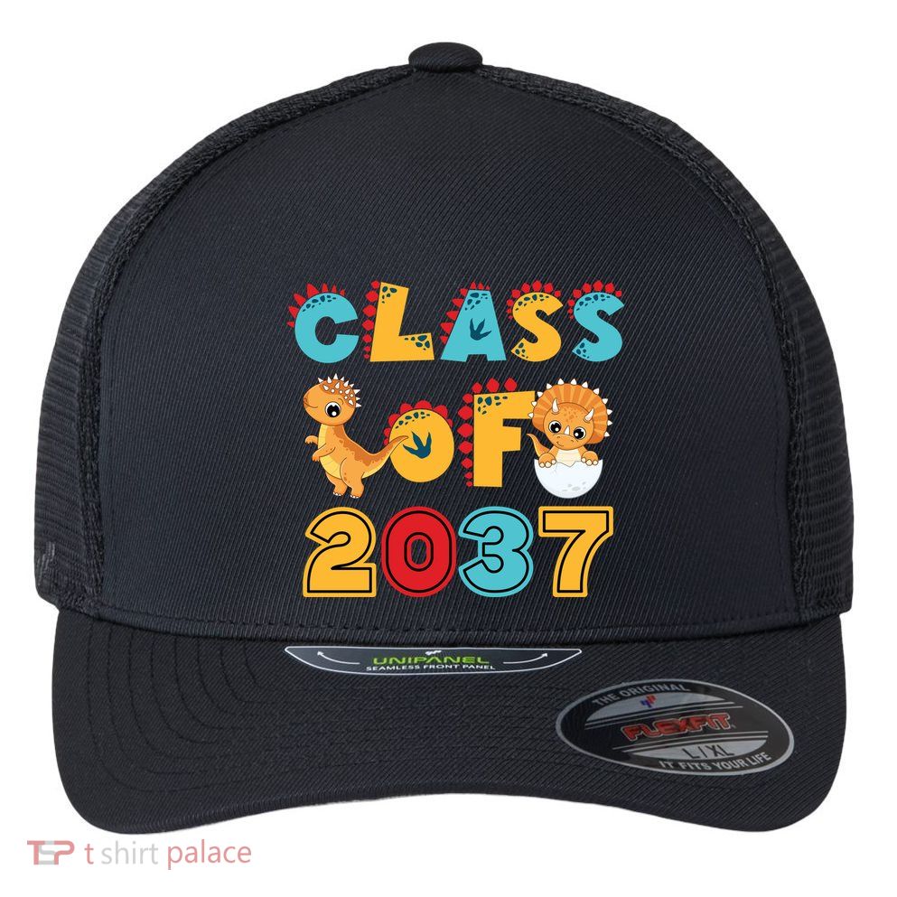 Class Of 2037 Grow With Me Kindergarten Graduation Flexfit Unipanel Trucker Cap