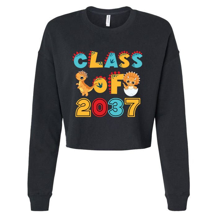 Class Of 2037 Grow With Me Kindergarten Graduation Cropped Pullover Crew