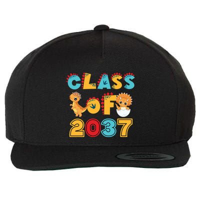 Class Of 2037 Grow With Me Kindergarten Graduation Wool Snapback Cap