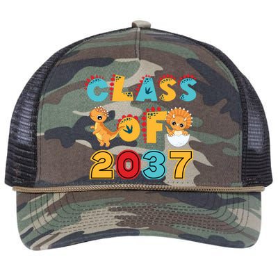 Class Of 2037 Grow With Me Kindergarten Graduation Retro Rope Trucker Hat Cap