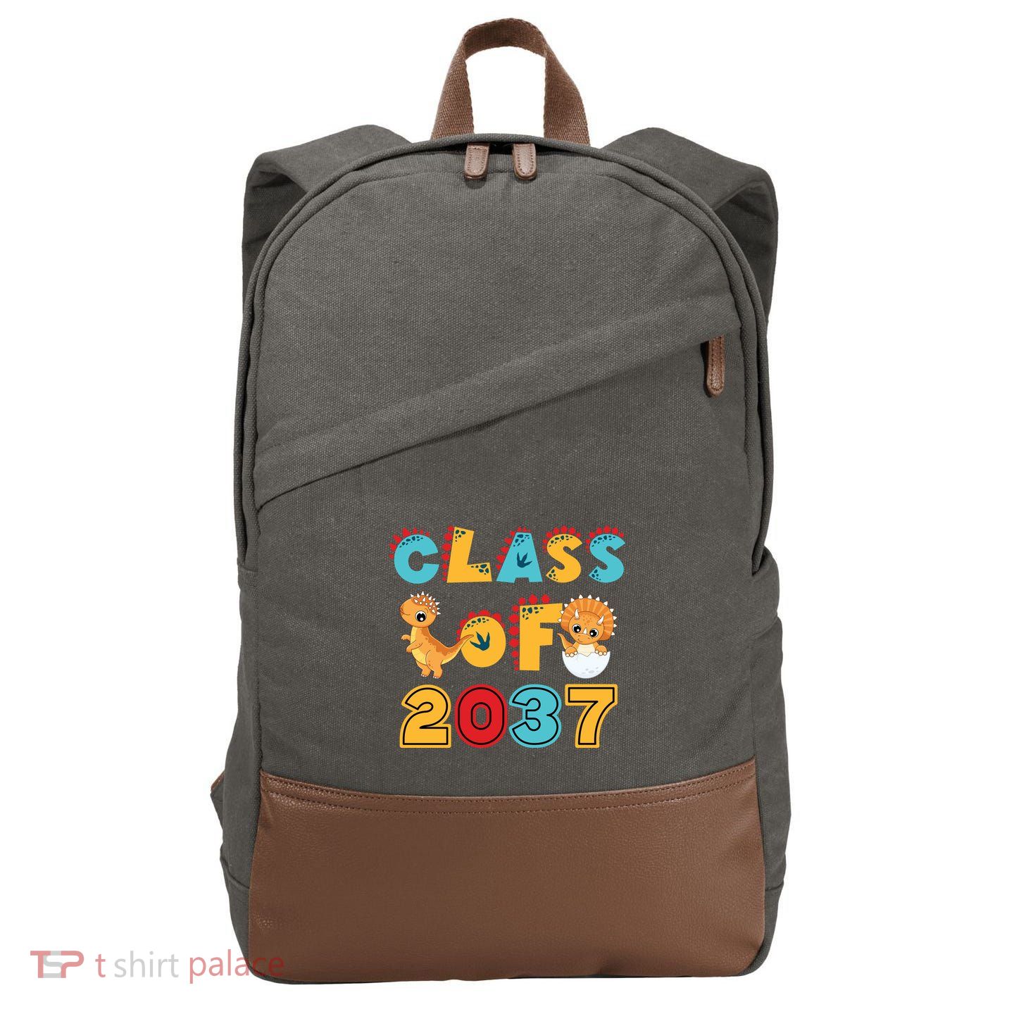 Class Of 2037 Grow With Me Kindergarten Graduation Cotton Canvas Backpack