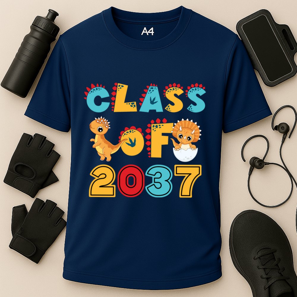 Class Of 2037 Grow With Me Kindergarten Graduation Performance Shirt