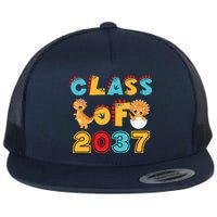 Class Of 2037 Grow With Me Kindergarten Graduation Flat Bill Trucker Hat