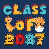 Class Of 2037 Grow With Me Kindergarten Graduation Flat Bill Trucker Hat