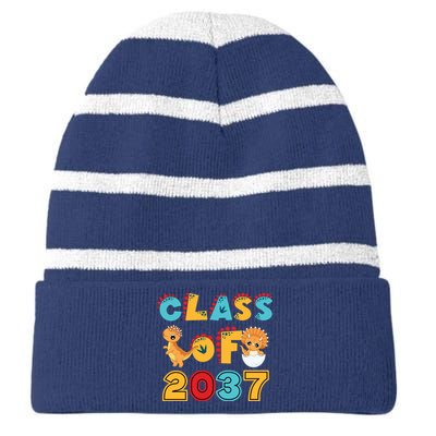 Class Of 2037 Grow With Me Kindergarten Graduation Striped Beanie with Solid Band