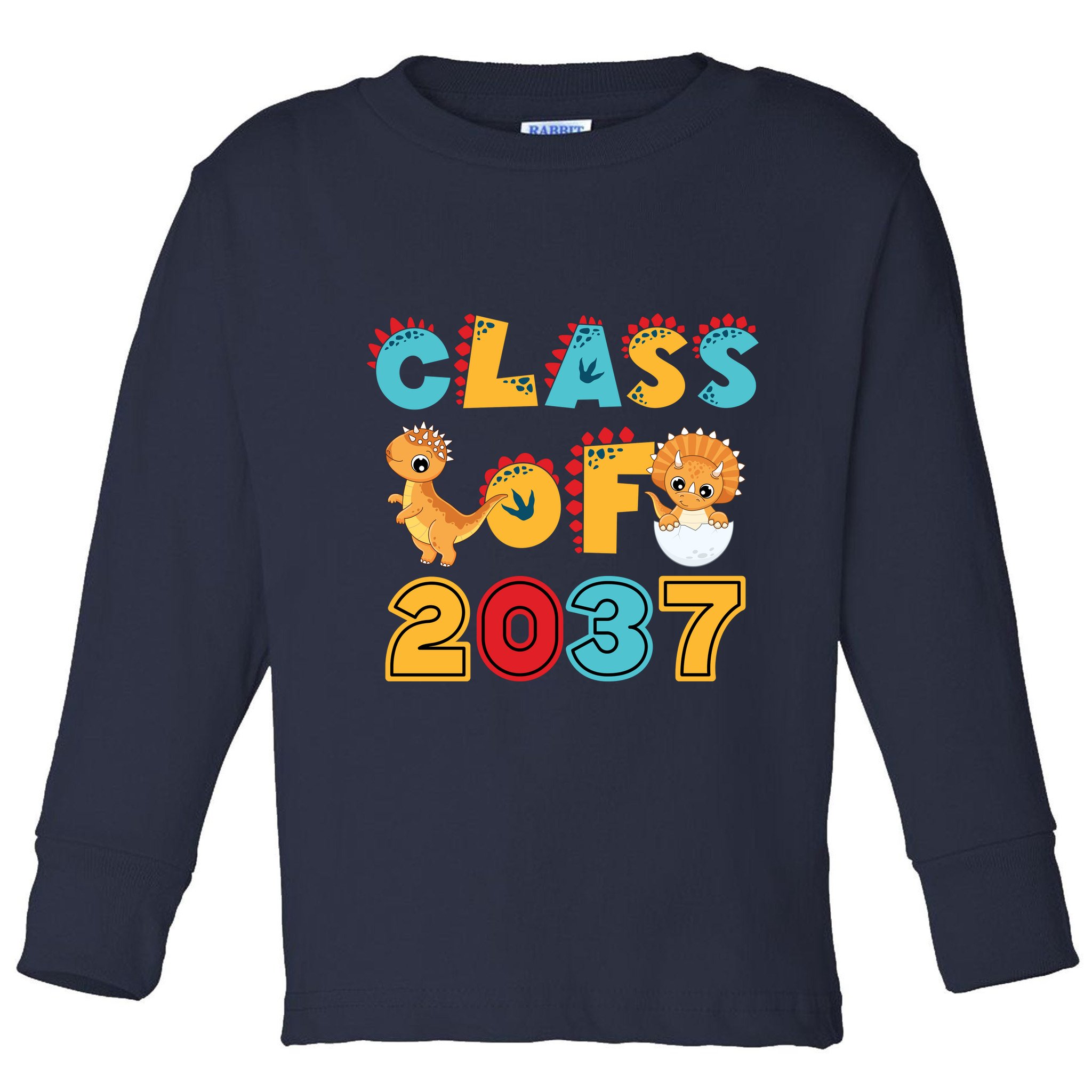 Class Of 2037 Grow With Me Kindergarten Graduation Toddler Long Sleeve Shirt