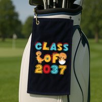 Class Of 2037 Grow With Me Kindergarten Graduation Golf Towel