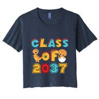 Class Of 2037 Grow With Me Kindergarten Graduation Women's Crop Top Tee