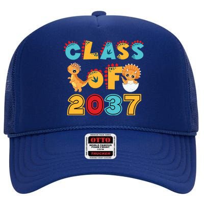 Class Of 2037 Grow With Me Kindergarten Graduation High Crown Mesh Back Trucker Hat