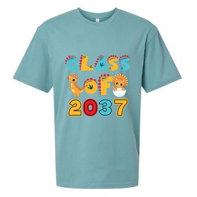 Class Of 2037 Grow With Me Kindergarten Graduation Sueded Cloud Jersey T-Shirt