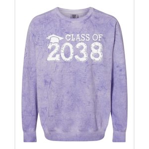 Class Of 2038 Grow With Me Handprints Space On Back Colorblast Crewneck Sweatshirt